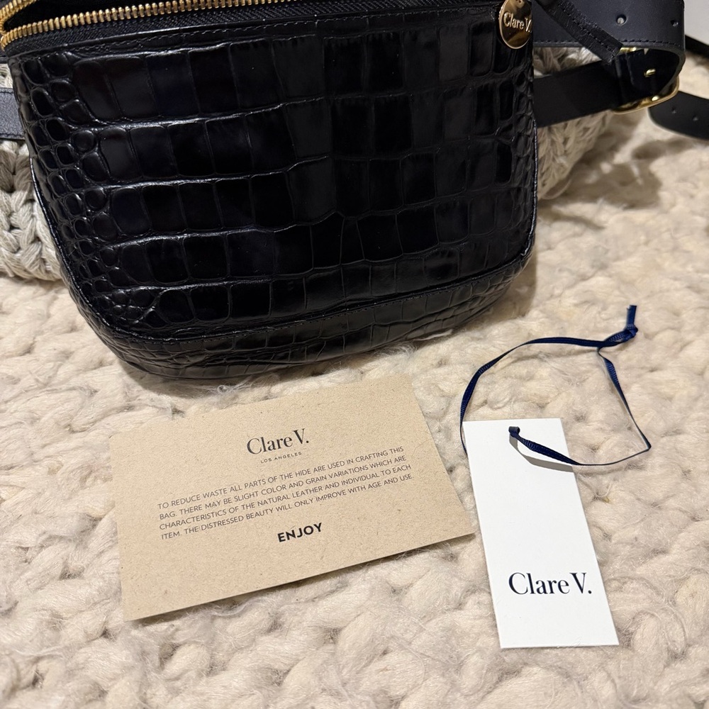 Clare V Black-Embossed Crossbody Bag - Picture 4 of 5